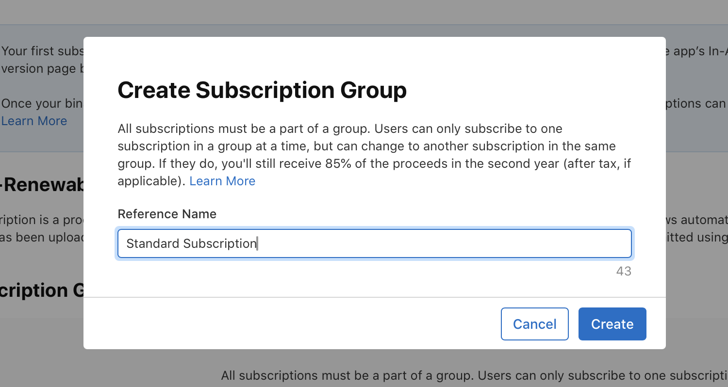 Name subscription group