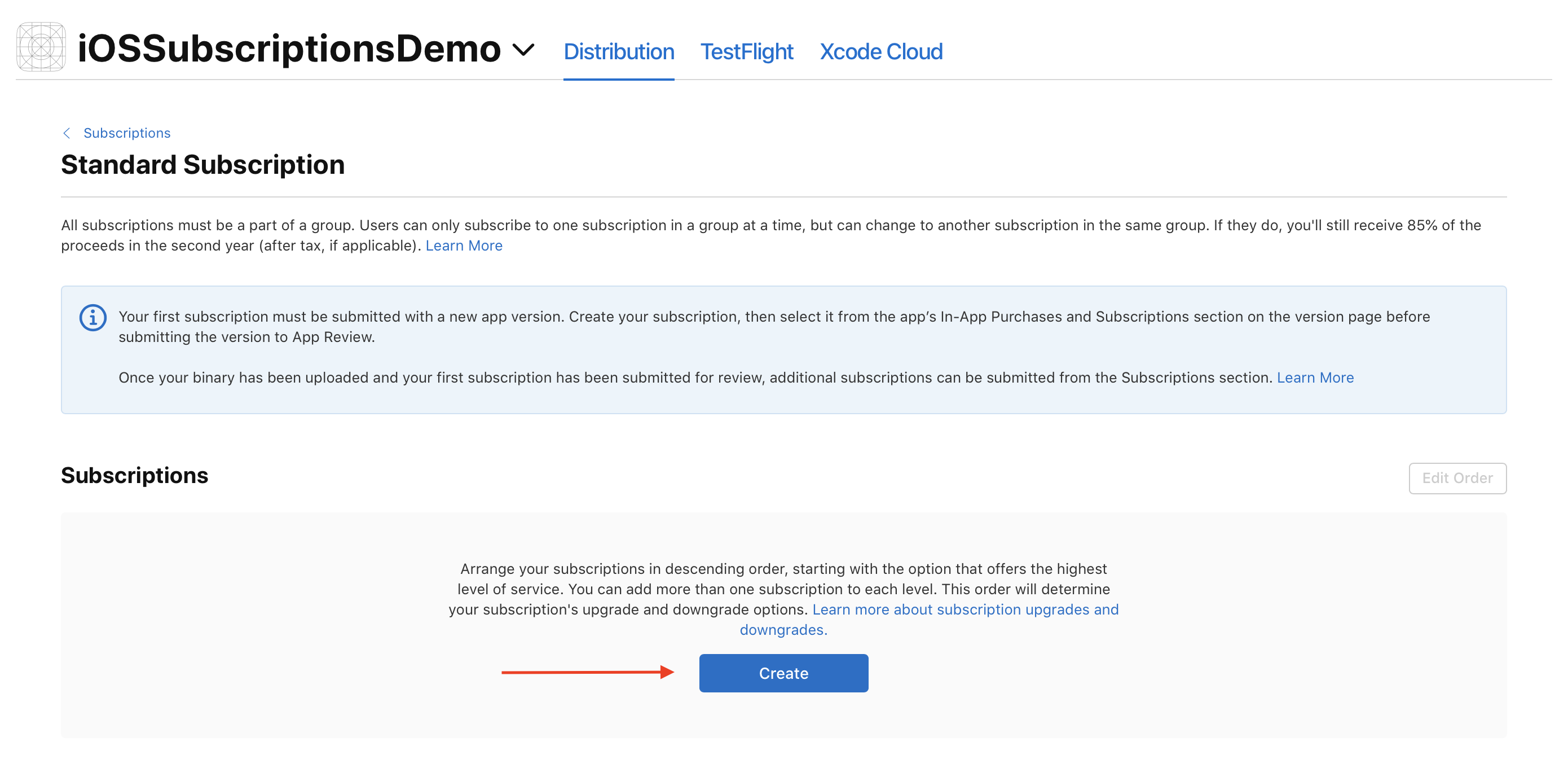 Create a subscription