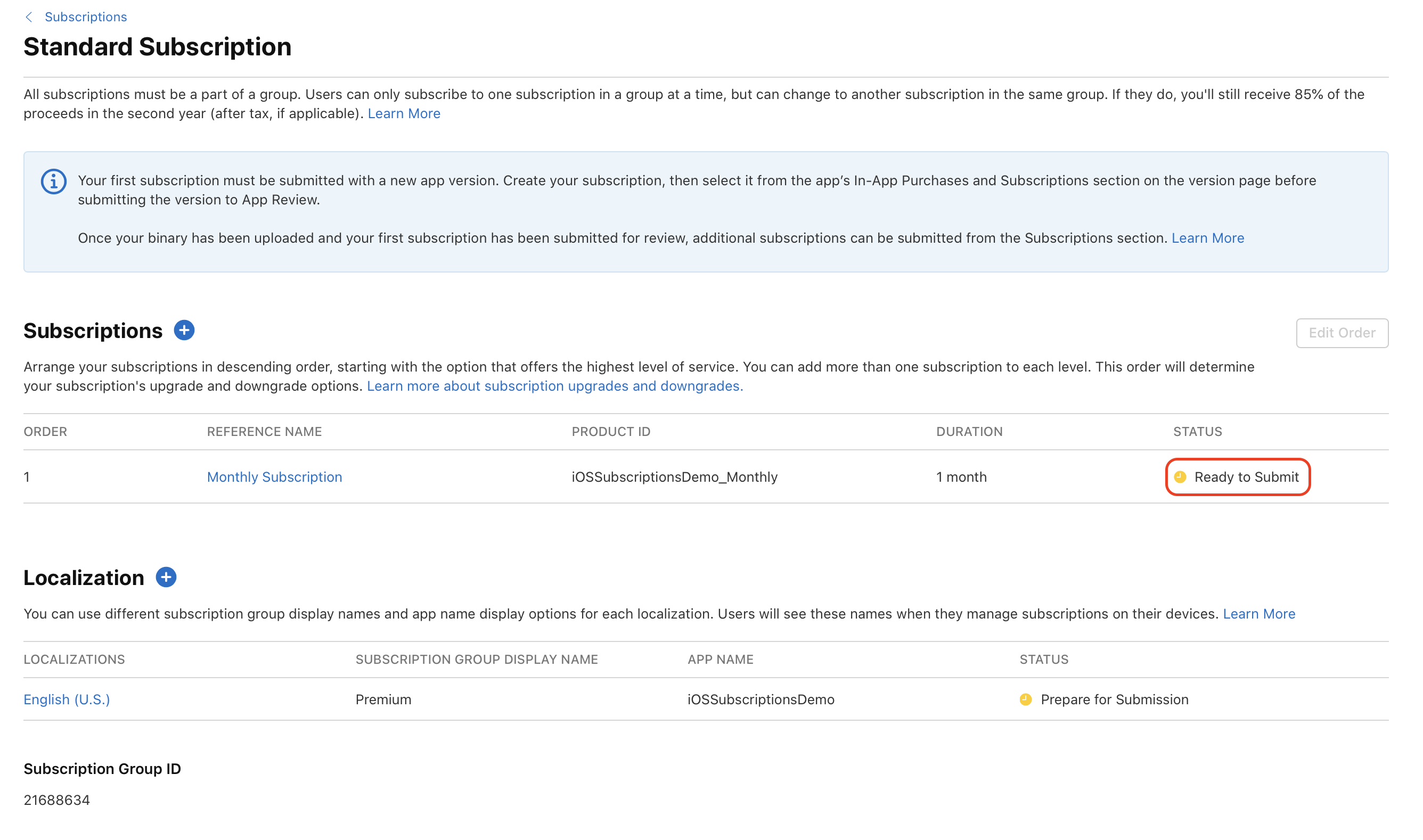 Subscription Status